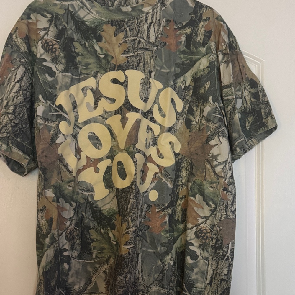 Jesus Loves You Camo Short Sleeve Tee